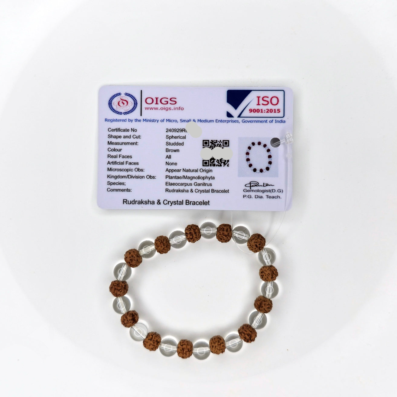 5 mukhi Rudraksha and Sphatik bracelet