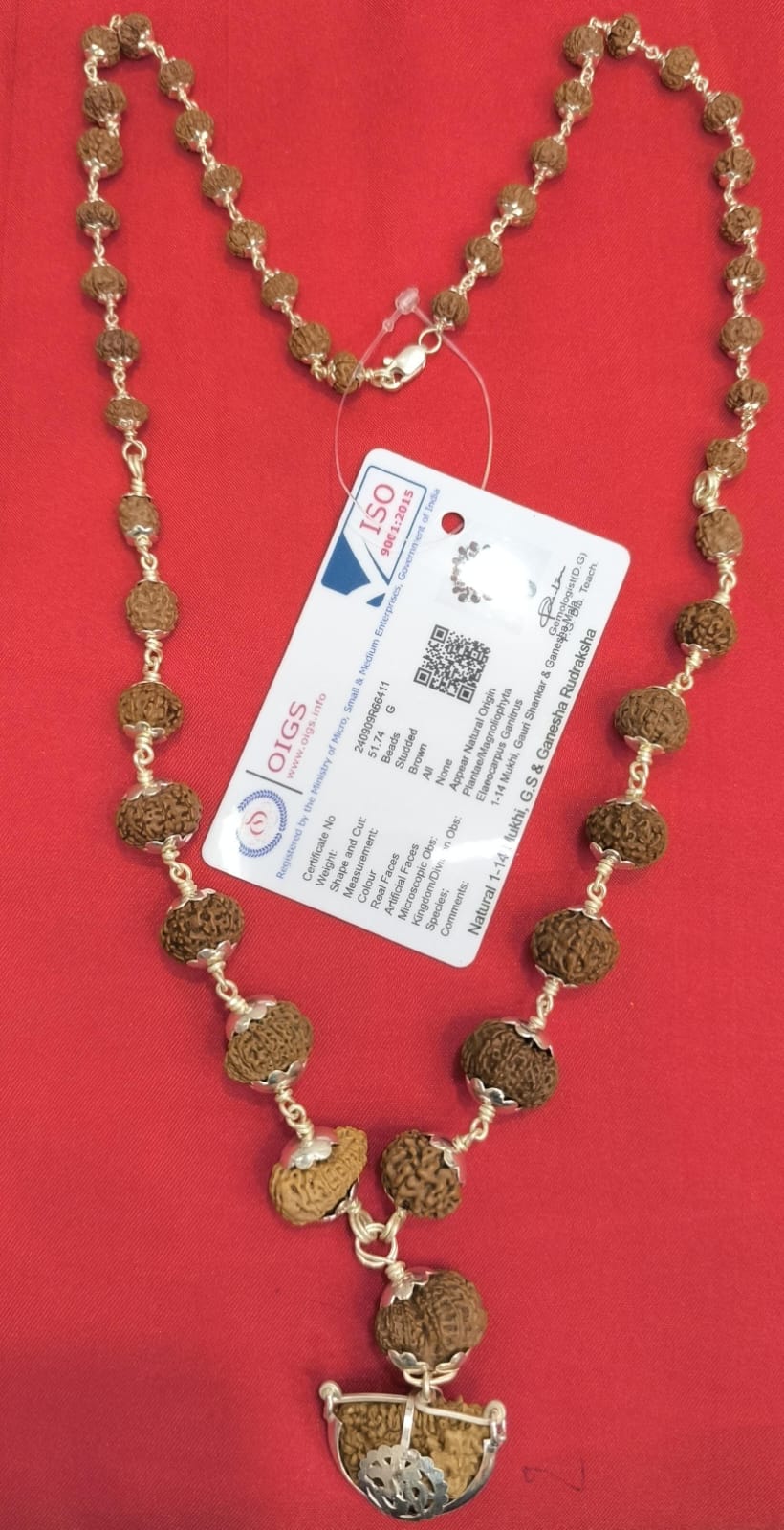 1 Mukhi to 14 Mukhi Rudraksha Siddha mala (Indonesia Big Beads) Silver cap