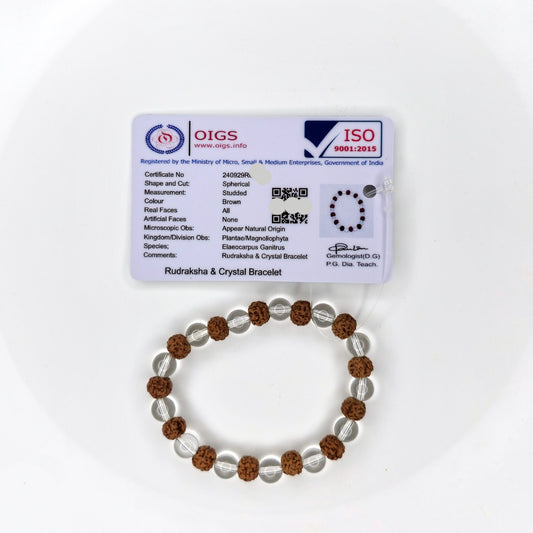 5 mukhi Rudraksha and Sphatik bracelet