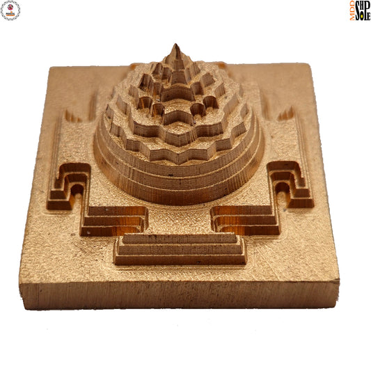 Pure Copper Maha Meru Shree Yantra Solid for Puja Use at Home/Maha Meru