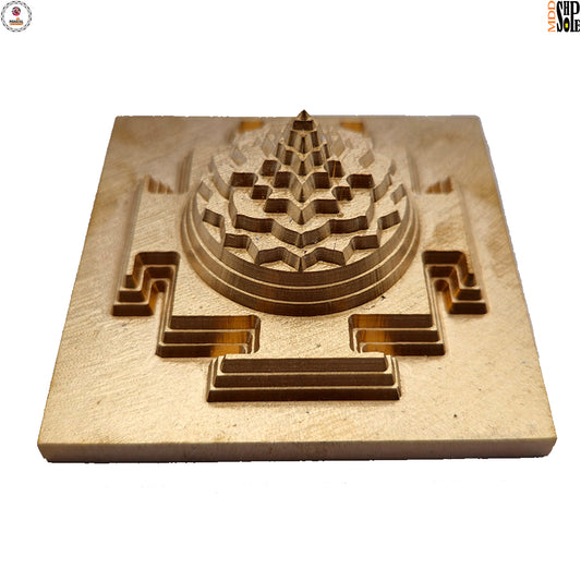 Pure Copper Maha Meru Shree Yantra Solid for Puja Use at Home/Maha Meru Shri Yantra 3D Meru Sri Yantra with Copper and Accurate Cutting