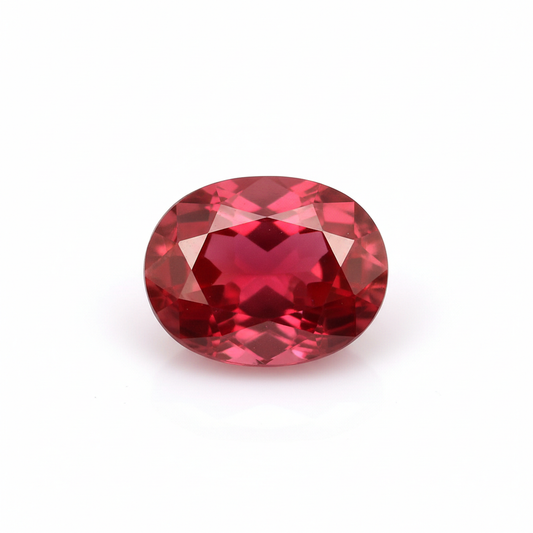 Natural certified Ruby (Manik) gemstone deep red Sun stone

Close up natural ruby oval cut lab certified gemstone

Certified Manik stone with authenticity report

Premium red ruby gemstone for astrology Surya