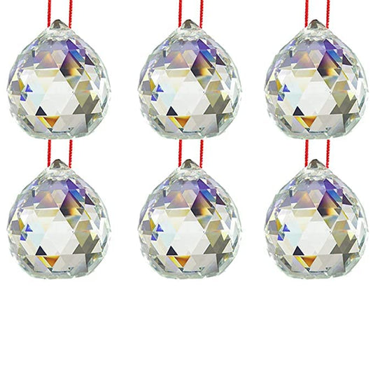 Clear Crystal Ball Sun Catcher Window Hanging Ball for Good Luck & Prosperity