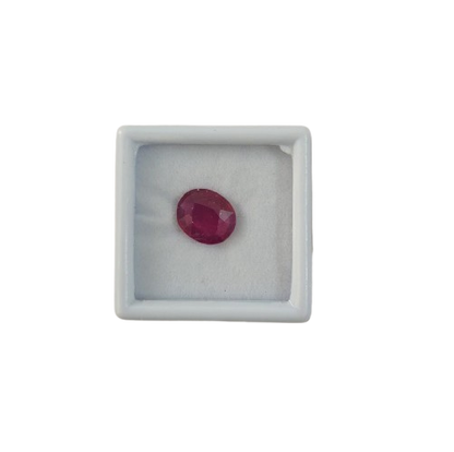 Natural certified Ruby (Manik) gemstone deep red Sun stone

Close up natural ruby oval cut lab certified gemstone

Certified Manik stone with authenticity report

Premium red ruby gemstone for astrology Surya