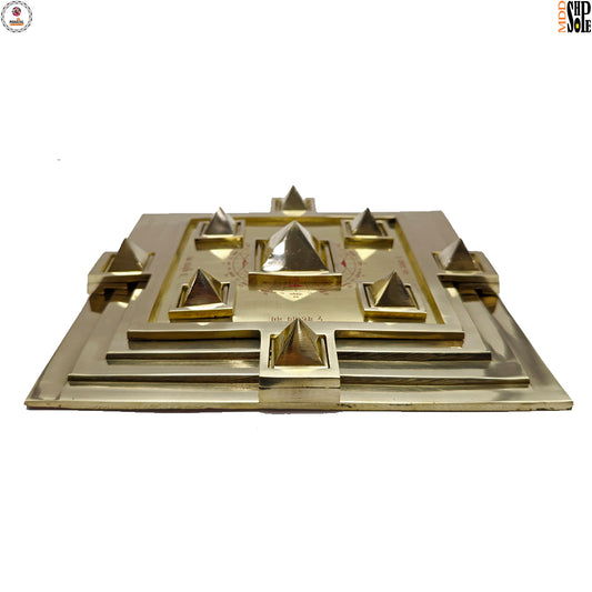 Brass vastu purush Pyramid Yantra Vastu Protection Pyramid Yantra A Complete Vastu Remedy (9×9 inch)