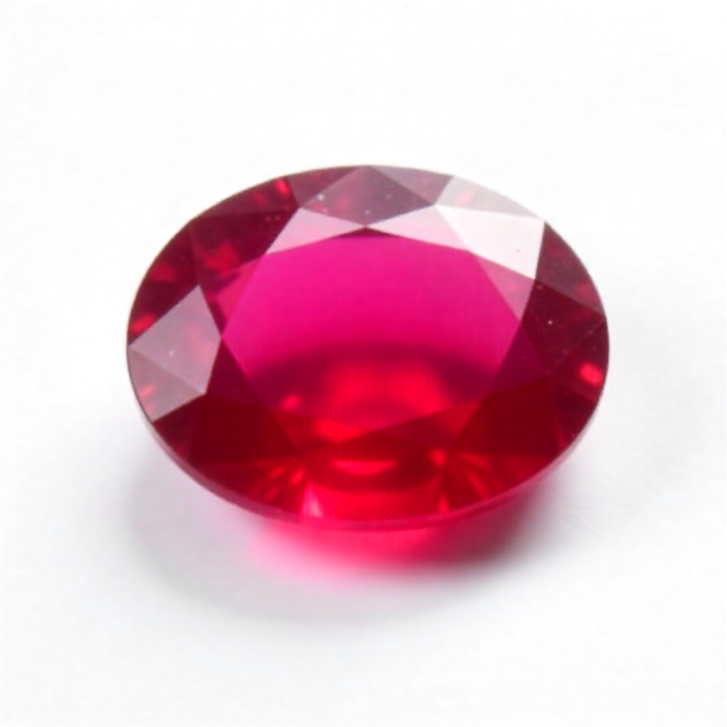 Natural certified Ruby (Manik) gemstone deep red Sun stone

Close up natural ruby oval cut lab certified gemstone

Certified Manik stone with authenticity report

Premium red ruby gemstone for astrology Surya